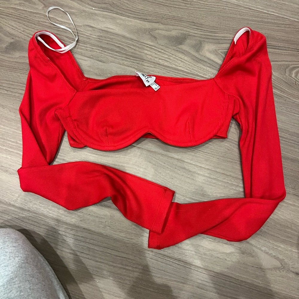 Princess Polly Red Bustier Cut Out Crop Top